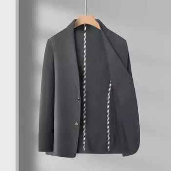 Мужской пиджак на весну и осень, новый высокоэластичный деловой повседневный дышащий однотонный пиджак, верхняя одежда для мужчин M