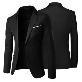 Мужской пиджак с лацканами и длинными рукавами, однотонный M вино красного