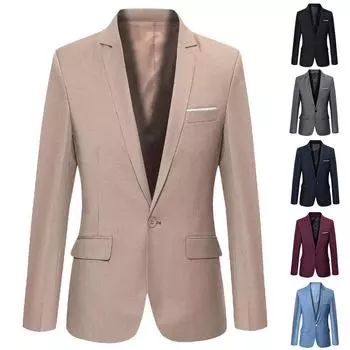 Мужской пиджак, тонкое платье на одной пуговице, пиджак с лацканами, деловое официальное вечернее пальто XL тёмно-синий