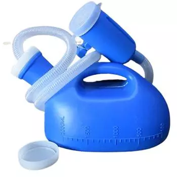 Мужской писсуар с ручным портативным стаканчиком для мочи 2000 мл, мужские писсуары большой емкости для пожилых больничных коек, инвалидных колясок синий