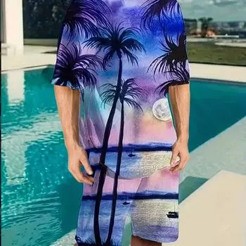 Мужской пляжный костюм-двойка из кокосового волокна S