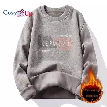 Мужской плюшевый и утолщенный вязаный пуловер Cozy Up, теплый свитер для улицы