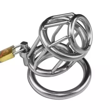 Мужской пояс целомудрия с замком в виде клетки для мужчин из нержавеющей стали, серебряный замок с птицей 40mm ring