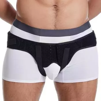 Мужской пояс для паховой грыжи, регулируемый поясной ремень с левой/правой стороны, послеоперационный пояс, регулируемый бандаж для поддержки грыжи для мужчин и женщин L чёрный