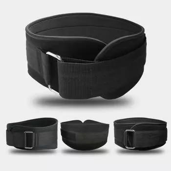 Мужской пояс для поддержки талии, регулируемый пояс для поддержки спины, гантелей, штанги, фитнеса, подъема, спортивных тренировок, пояс черного и синего цвета L чёрный