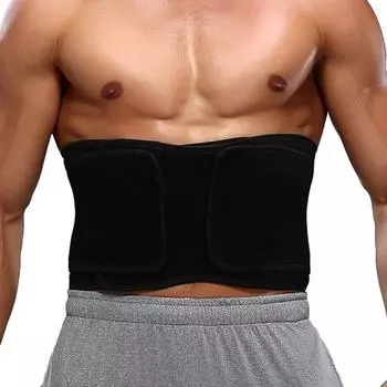 Мужской поясной тренажер для похудения, коррекции фигуры, корсет для сжигания жира, сауна, обертывание для фитнеса, триммер для живота S чёрный