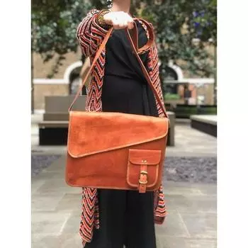 Мужской портфель из натуральной кожи Hand Messenger, сумка для ноутбука MacBook 15 x 11 x 4 n коричневый