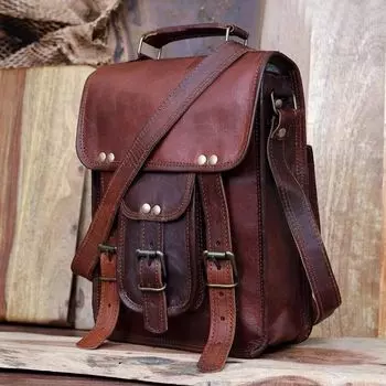 Мужской портфель коричневая сумка кожаная сумка через плечо для ноутбука 10 x 13 x 4 in коричневый