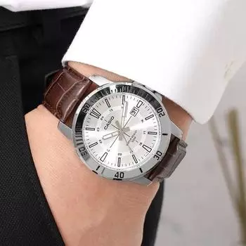 Мужской повседневный дайверский костюм Casio, повседневные металлические кожаные наручные часы