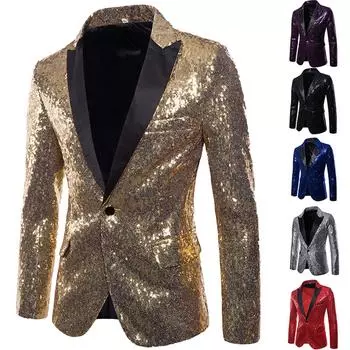 Мужской повседневный деловой свадебный пиджак с длинным рукавом и пуговицами, приталенный костюм, куртка S чёрный