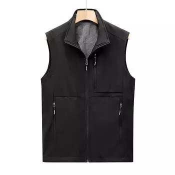Мужской повседневный дышащий жилет, спортивный кардиган, жилет с воротником-стойкой 6XL