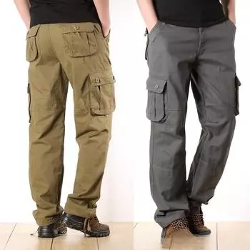 Мужской повседневный хлопковый комбинезон с множеством карманов - свободные прямые брюки весна/осень 29