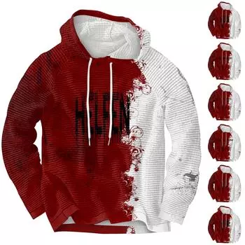 Мужской повседневный и модный длинный рукав с небольшим V-образным вырезом топ-пуловер XXL