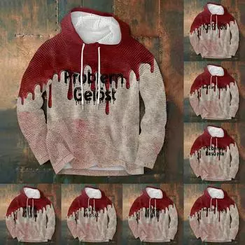 Мужской повседневный и модный длинный рукав с небольшим V-образным вырезом топ-пуловер M красный