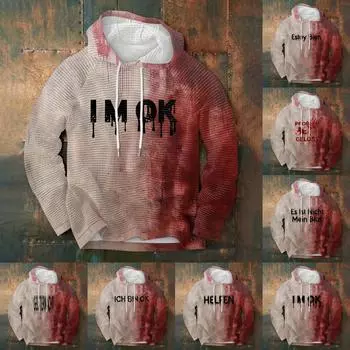 Мужской повседневный и модный длинный рукав с небольшим V-образным вырезом топ-пуловер M