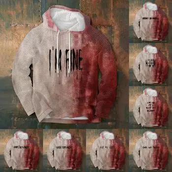 Мужской повседневный и модный длинный рукав с небольшим V-образным вырезом топ-пуловер XXXL хаки