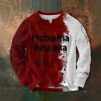 Мужской повседневный и модный длинный рукав с небольшим V-образным вырезом топ-пуловер XXL