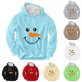 Мужской повседневный и модный свитер с длинными рукавами и капюшоном M белый