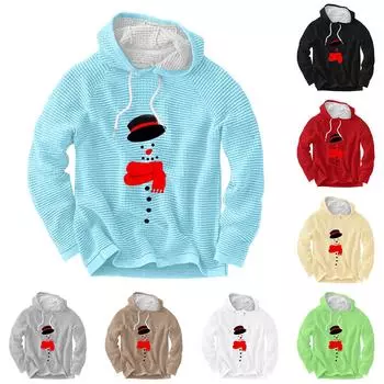 Мужской повседневный и модный свитер с длинными рукавами и капюшоном XXL чёрный