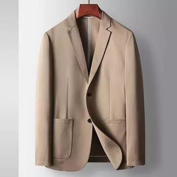 Мужской повседневный костюм весна-лето легкий роскошный деловой однотонный костюм для людей среднего возраста и молодежи бесшовный не требующий глажки высококачественный пиджак 170