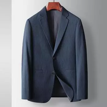 Мужской повседневный костюм весна-осень легкий роскошный деловой однотонный пиджак для людей среднего возраста и молодежи 170 синий