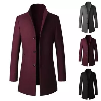 Мужской повседневный плащ, модный деловой длинный тонкий пальто, куртка и верхняя одежда 175/L чёрный