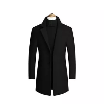 Мужской повседневный плащ, модный деловой длинный тонкий пальто, куртка и верхняя одежда 190-XXXL чёрный