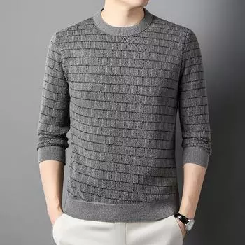 Мужской повседневный пуловер, модный свитер, осенне-зимний теплый топ XXXL