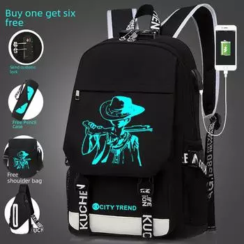 Мужской повседневный рюкзак большой вместимости в корейском стиле для старшеклассников и учеников младших классов Music Prince