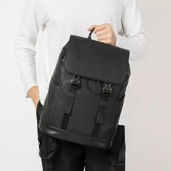 Мужской повседневный рюкзак из натуральной кожи, модная простая сумка, большая вместимость, сумка через плечо с верхним слоем из коровьей кожи, мужская сумка чёрный