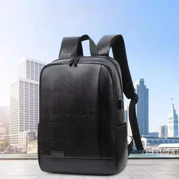 Мужской повседневный рюкзак: Модный, простой, универсальный для школы, спорта и бизнеса чёрный