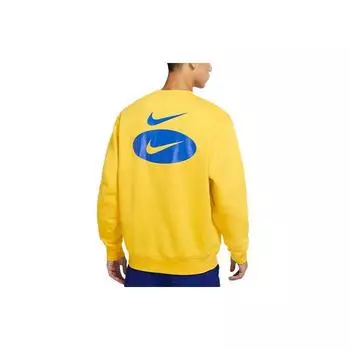 Мужской повседневный спортивный флисовый пуловер с логотипом Nike NSW BB Crew Logo Bright-Sulfur DM5461-709 L