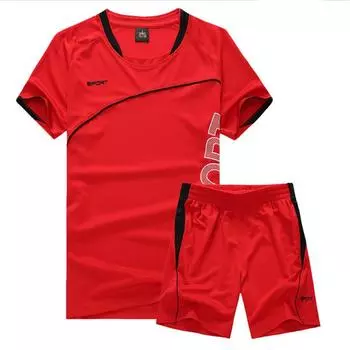 Мужской повседневный спортивный костюм, летний комплект из двух частей: футболка + шорты, джоггеры, спортивный костюм, мужской спортивный комплект M чёрный