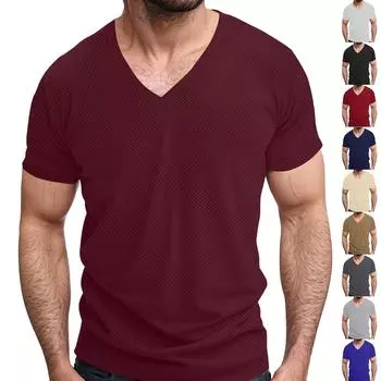 Мужской повседневный свободный повседневный модный топ с короткими рукавами для отдыха M