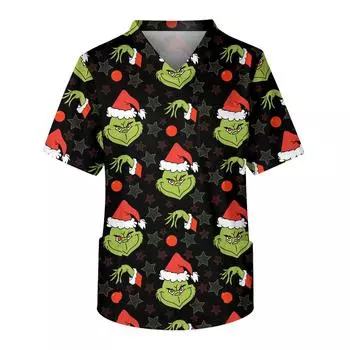 Мужской повседневный топ с коротким рукавом, V-образным вырезом и принтом, с накладным карманом спереди L