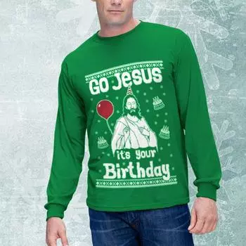 Мужской повседневный топ с рождественским принтом и круглым вырезом, пуловер с длинным рукавом, свитер L зелёный