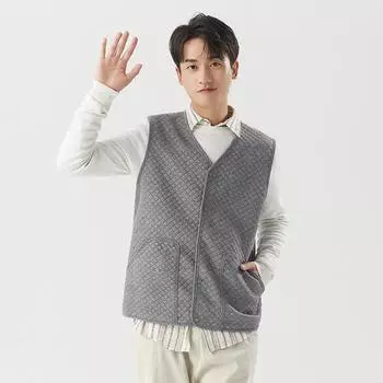 Мужской повседневный весенне-осенний легкий теплый молодежный студенческий жилет из хлопка с карманами, короткий жилет, удобный и стильный, чтобы согреться 95365 L