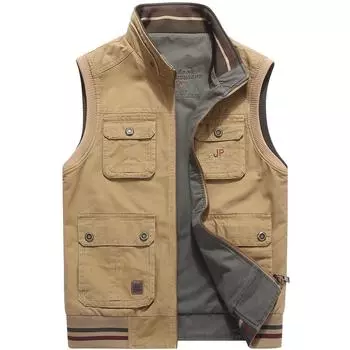 Мужской повседневный жилет двусторонний хлопковый жилет жилет двусторонний жилет M