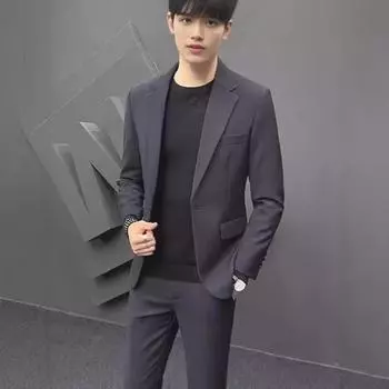 Мужской приталенный пиджак во французском стиле с подплечниками – легкий, строгий, повседневный и официальный. L темно-серого