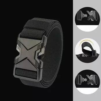 Мужской простой прочный ремень из парусины, удобный повседневный ремень для джентльмена хаки