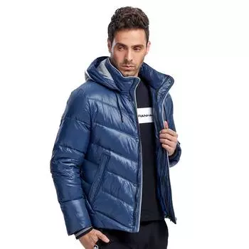 Мужской пуховик MALIDINU, зимнее пуховое пальто, 70% утепленная зимняя куртка с капюшоном на белом утином пуху 2XL синий