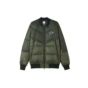 Мужской пуховик на молнии с однотонным логотипом Nike, верхняя одежда, зеленый DV4275-380 S