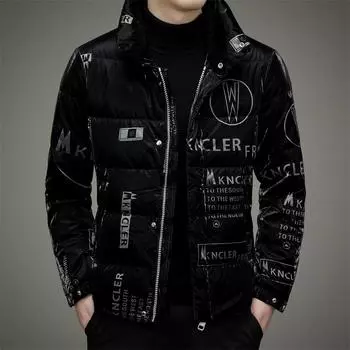 Мужской пуховик, зимняя новая высококачественная мужская куртка, повседневная утолщенная куртка-стойка, теплое белое пальто на утином пуху, мужской топ M