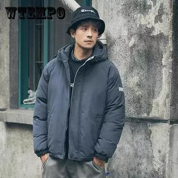 Мужской пуховик, зимняя толстая теплая куртка на хлопковой подкладке, пальто с капюшоном, пальто на молнии и пуговицах, мужское пуховое пальто 3XL светло-зеленый