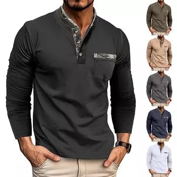 Мужской пуловер с цветными блоками и полумолнией, модная повседневная толстовка с капюшоном для активного отдыха L армия зеленый