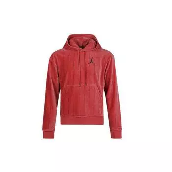 Мужской пуловер с капюшоном на флисовой подкладке Air Jordan в вертикальную полоску, красный CD5740-605 XL