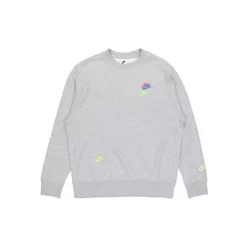 Мужской пуловер с круглым вырезом и контрастным логотипом Nike, серый DJ6915-063 XXL