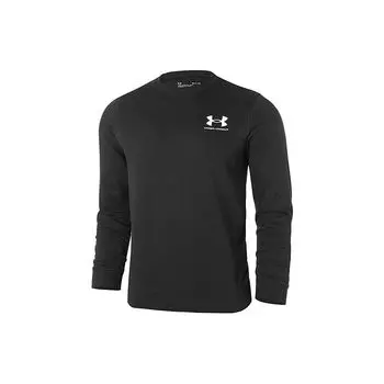 Мужской пуловер с круглым вырезом и однотонным логотипом Under Armour, черный 1370404-001 S