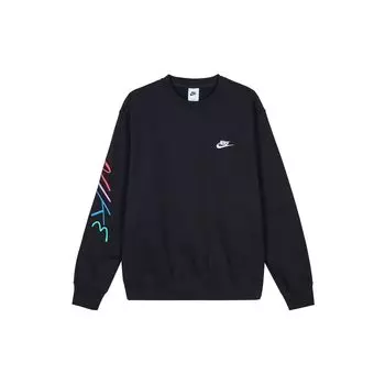 Мужской пуловер с круглым вырезом и вышитым логотипом Nike Club, черный FB7476-011 M