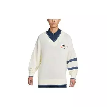 Мужской пуловер с полосатым принтом Nike SS23, топы бежевого цвета DX0009-133 XL